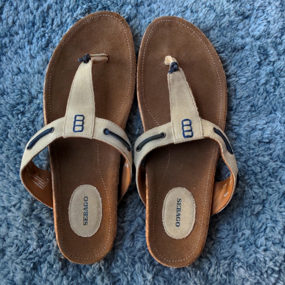 Sebago Somersworth Leather Straps thong Sandals  Size US 10M- UK 8M